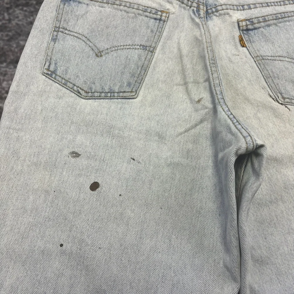 VTG Levi's 550 Orange Tab Jorts Relaxed Fit Baggy Blue Distressed Denim Shorts